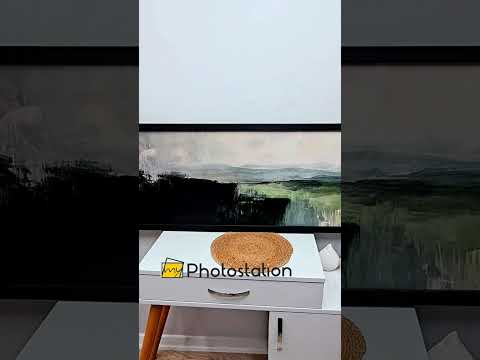 Misty Valley Horizon – Astratto verde Quadro a Olio