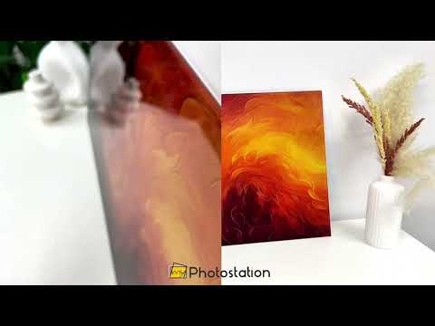 Fiery Abstract Glass Wall Art – Vibrant Red & Orange Flame Energy