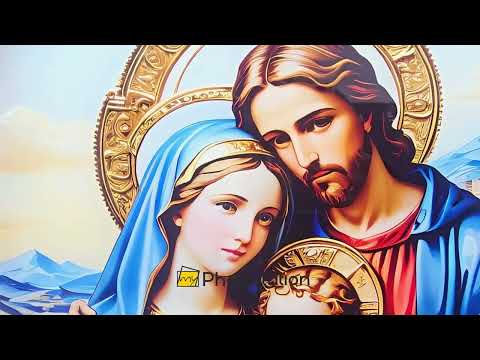 Holy Family in Gold – Christian Glass Wall Art