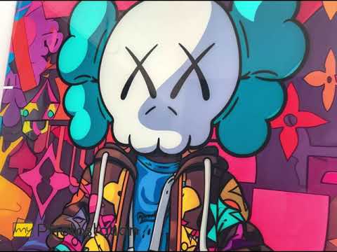 Kaws Farbige Glaswandkunst