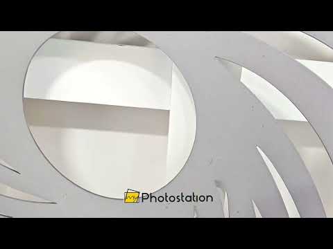 Abstrakter Sonnenstrahl Metall Wandbilder – Modernes schwarzes geometrisches Dekor