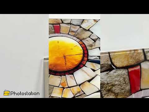 Mosaik-Kolibri-Glaswandkunst
