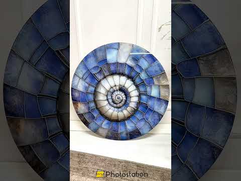 Himmlische Muschelspirale – Rund Glasbilder