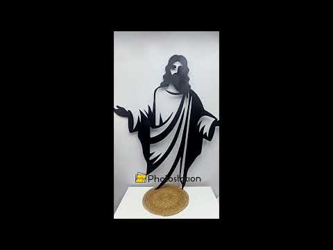 Goldene göttliche Gnade Metall Wandbilder – Spirituelle minimalistische Silhouetten-Dekoration