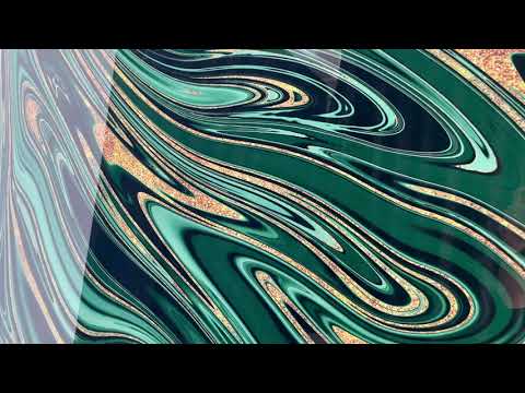 Abstrakte Glaswandkunst aus goldenem, schwarzem und grünem Marmor