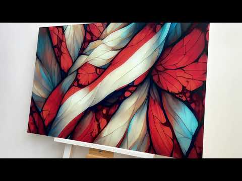 Wandkunst aus rotem Buntglas