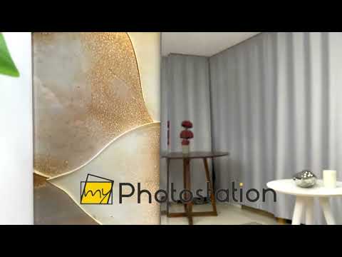 Wandspiegel mit Blattmuster in Beige