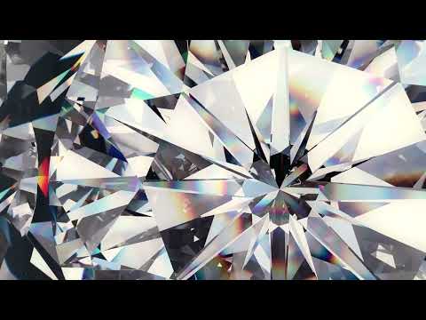 Abstrakte Glaswandkunst mit weißem Diamanten