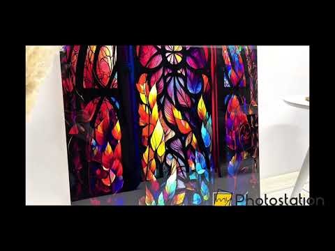 Colored Brightly Stained Glass Wall Art