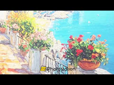 Amalfi Terrace Bloom – Coastal Italian Balcony Canvas Print