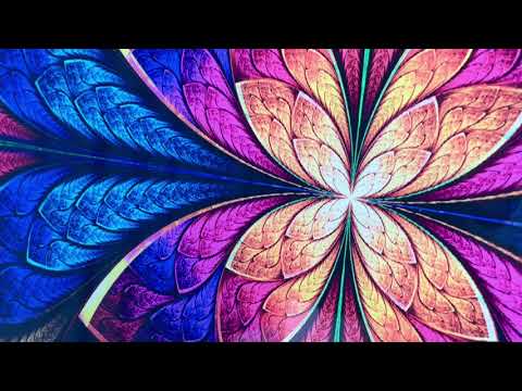 Fraktale Design Blau Abstrakte Glaswandkunst