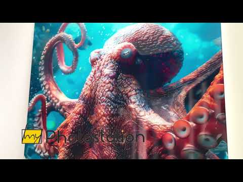 Large Octopus Glass Wall Art