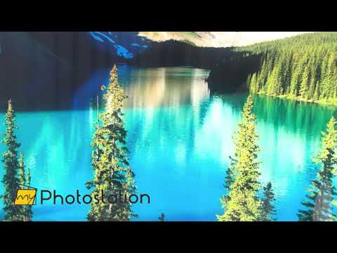 Turquoise Mountain Lake: A Stunning Alpine Landscape on Glass Wall Art