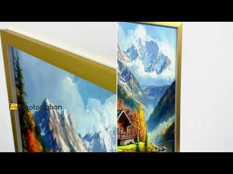 Retraite d'automne–Chalet de montagne au bord du lac Hudson Tableau Peinture à l’huile