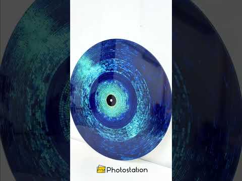 Mystische blaue Spirale – Rund Glasbilder