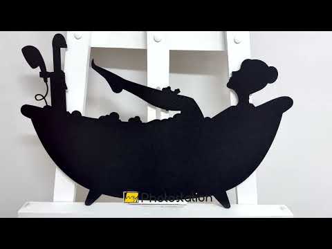 Relaxing Bathtub Silhouette – Modern Bathroom Metal Wall Art