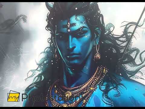 Lord Shiva Blaue Kunstglas-Wandkunst