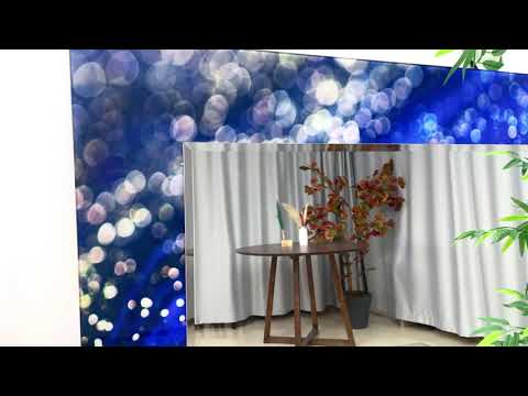 Glänzend blauer abstrakter Wandspiegel