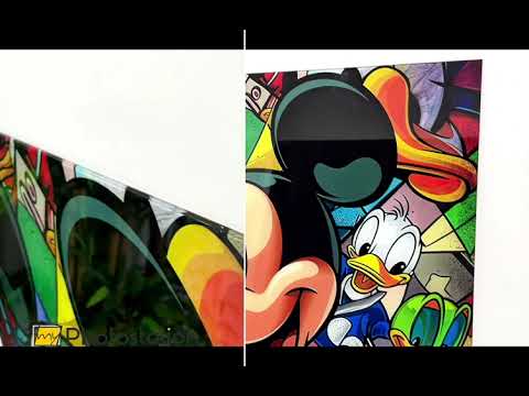 Mickey Mouse with His Friends Glass Wall Art