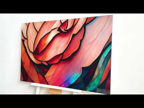 Wanddekoration aus gebeiztem Rosenglas