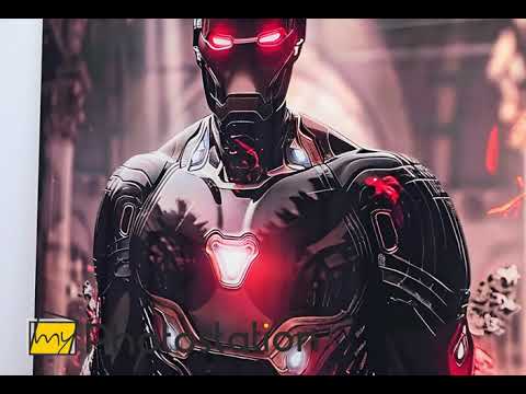 Devil Fire Iron Man Glass Wall Art