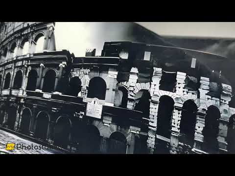 Black-and-White Roman Colosseum Wall Art: A Stunning Architectural Design on Glass