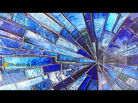 Strahlender Mosaik-Ausbruch – Rund Glasbilder