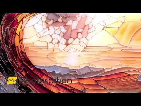 Mosaikwellen-Wandkunst aus Glas