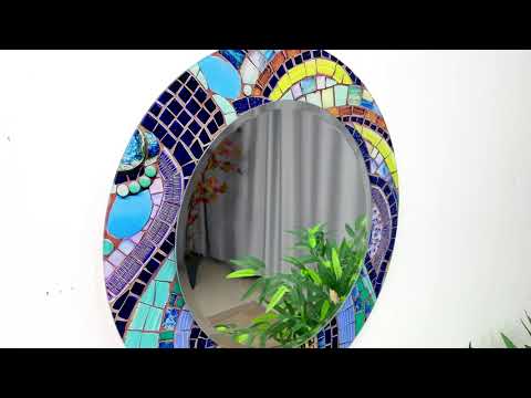 Farbiger Mosaikstein-abstrakter Wandspiegel