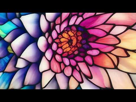 Vivid Floral Lotus Stained Glass Wall Art stained glass wall art, stained glass wall decor