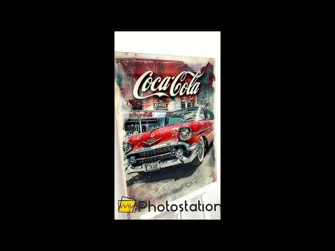 Coca Cola altes Auto Glasbilder