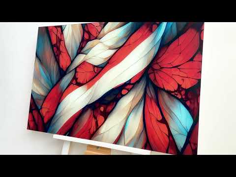 Stained Red Wave Glass Printing Wall Art