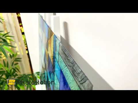 Geometrisch Bunt Glasbilder