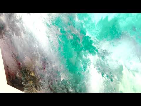 Turquoise Blue Alcohol ink Glass Wall Art