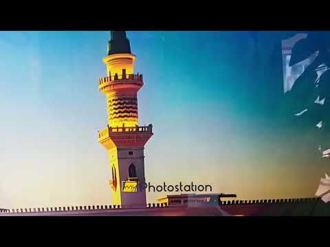 Golden Tranquility – Al-Masjid an-Nabawi Sunset Glass Wall Art