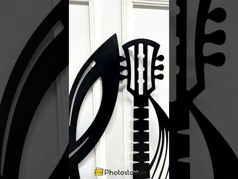 Cuerdas de armonía: guitarra y nota musical Decoración De Pared Metal