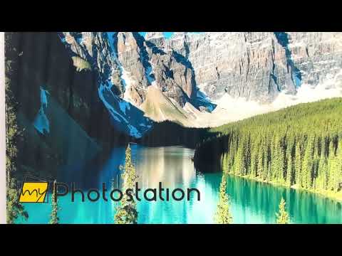 Turquoise Mountain Lake: A Stunning Alpine Landscape on Glass Wall Art