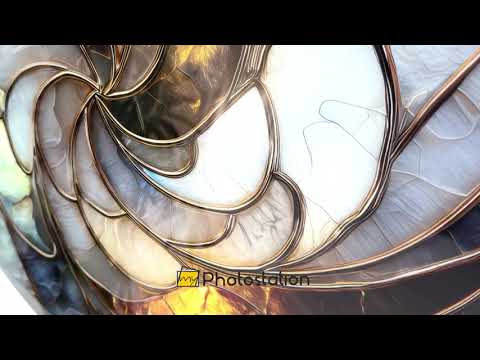 Resplandor Espiral Dorado – Redonda Arte En Vidrio Para Pared