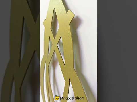 Abstrakte Geometrie Metall Wandbilder – Schwarze moderne Wandskulptur