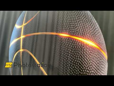 Gold Basketball Glass Wall Art