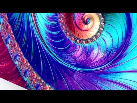 Leuchtende Regenbogenspirale Fraktalglas Wandkunst
