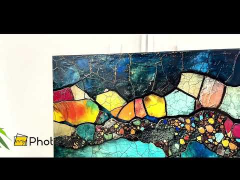 Bunte Steine Mosaik-Design Glasbilder