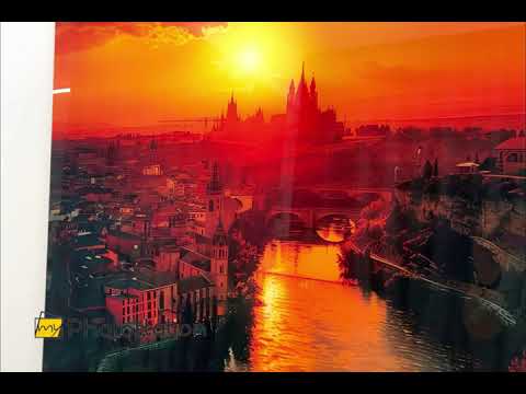 Spanien Golden Hour River Glaswandkunst