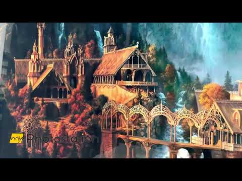 Herr der Ringe Bruchtal Glaswandkunst