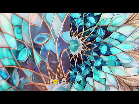 Mandala Floración Celestial – Redonda Arte En Vidrio Para Pared