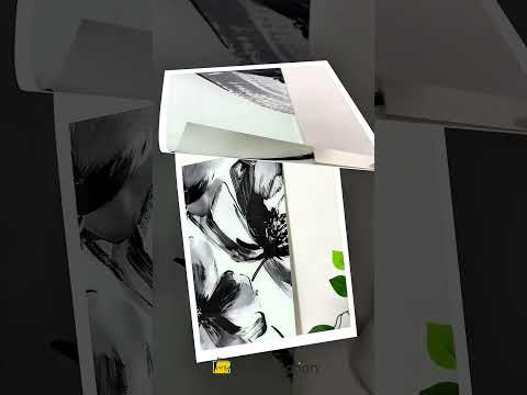 Élégance florale abstraite : Noir et blanc Art Mural En Verre