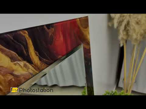 Rust & Teal Marble Glass Wall Mirror – Artistic Round Accent for Modern Interiors