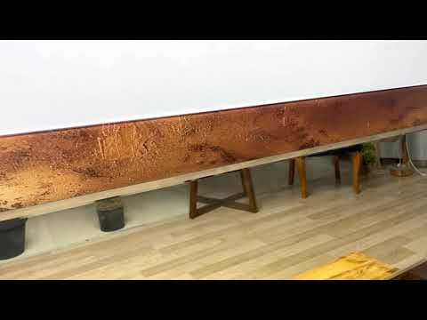 Abstrakter Wandspiegel aus Bronze