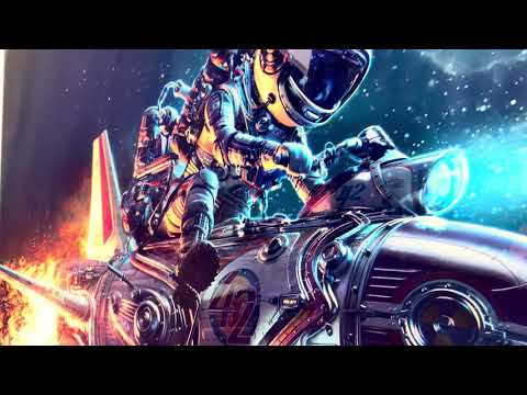 Astronaut auf Rakete – Glaswandkunst