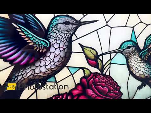 Hummingbird Glass Wall Art